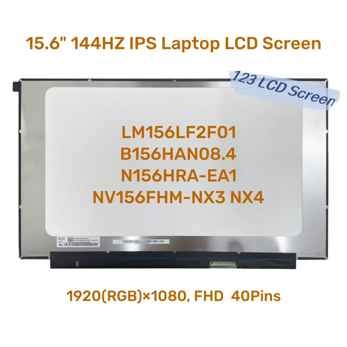 Ʈ LCD ȭ ÷ Ʈ, 144HZ IPS, LM156LF2F01, B156HAN08.4, N156HRA-EA1 NV156FHM-NX3, NX4, eDP, 40 , FHD 1920x1080,
